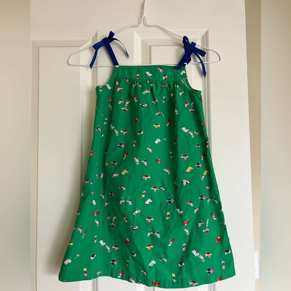 Hanna Andersson Green Bird Dress, size 110 Girls